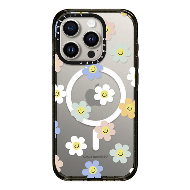 Callie Danielle x CASETiFY iPhone 15 Pro ケース ブラック インパクトケース MagSafe対応 Happy Daisies