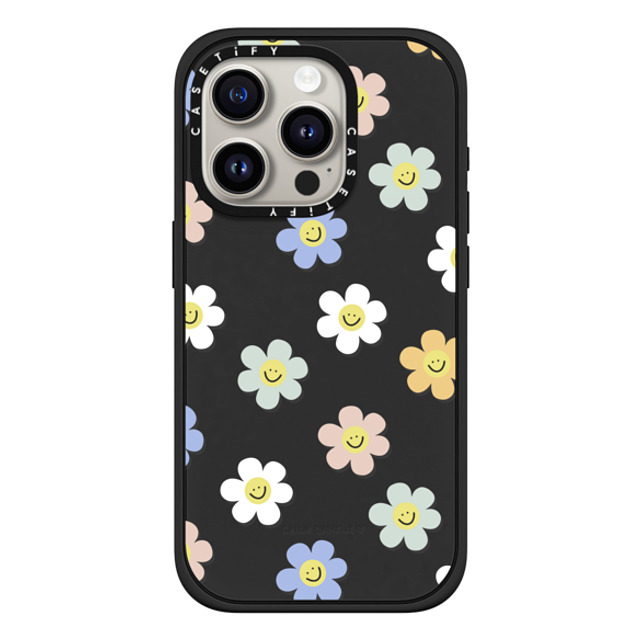 Callie Danielle x CASETiFY iPhone 15 Pro ケース マットブラック インパクトケース MagSafe対応 Happy Daisies