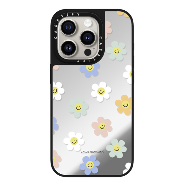 Callie Danielle x CASETiFY iPhone 15 Pro Case Silver on Black ミラーケース MagSafe対応 Happy Daisies Callie Danielle x CASETiFY iPhone 15 Pro Case Silver on Black ミラーケース MagSafe対応 Happy Daisies
