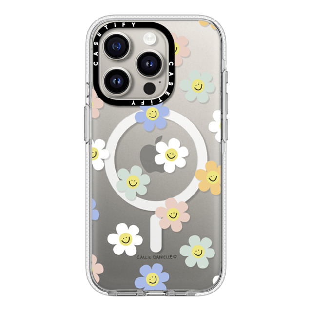 Callie Danielle x CASETiFY iPhone 15 Pro ケース クリア クリア ケース MagSafe対応 Happy Daisies