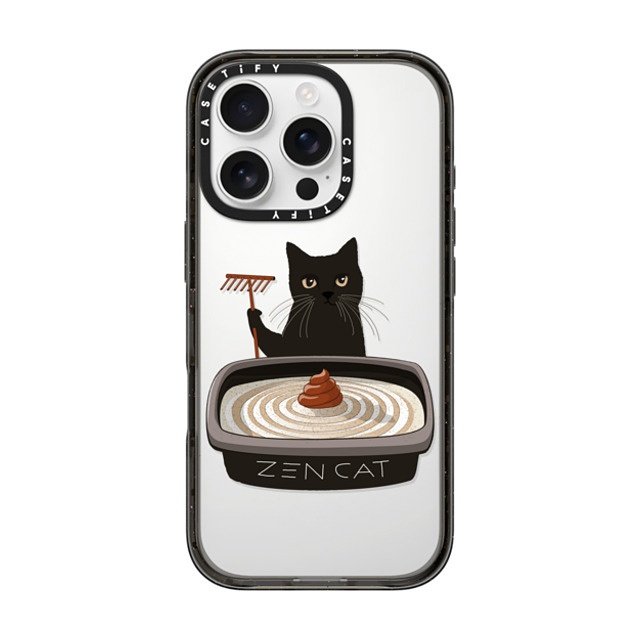 Iconeo x CASETiFY iPhone 16 Pro ケース Cat,Animal ブラック インパクトケース The Zen Cat Father's Day Iconeo x CASETiFY iPhone 16 Pro ケース Cat,Animal ブラック インパクトケース The Zen Cat Father's Day