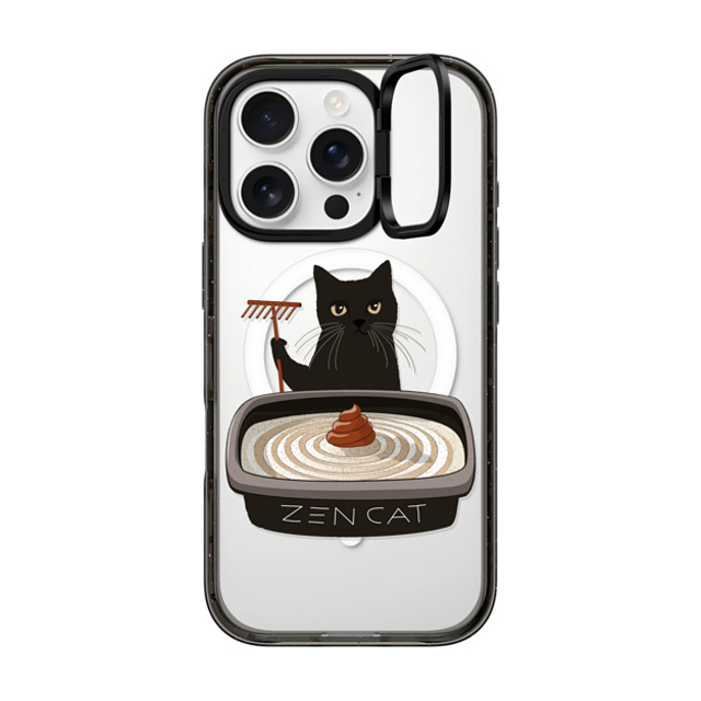 Iconeo x CASETiFY iPhone 16 Pro ケース Cat,Animal ブラック インパクトリングスタンドケース MagSafe対応 The Zen Cat Father's Day Iconeo x CASETiFY iPhone 16 Pro ケース Cat,Animal ブラック インパクトリングスタンドケース MagSafe対応 The Zen Cat Father's Day
