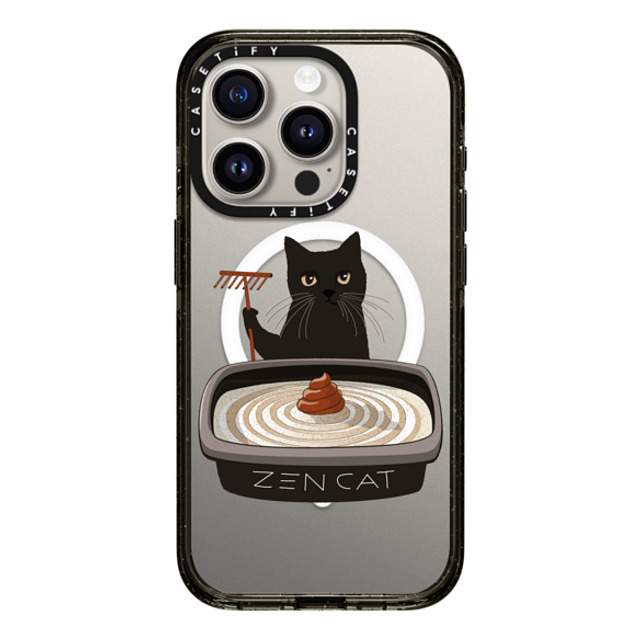 Iconeo x CASETiFY iPhone 15 Pro ケース Cat,Animal ブラック インパクトケース MagSafe対応 The Zen Cat Back to School Iconeo x CASETiFY iPhone 15 Pro ケース Cat,Animal ブラック インパクトケース MagSafe対応 The Zen Cat Back to School