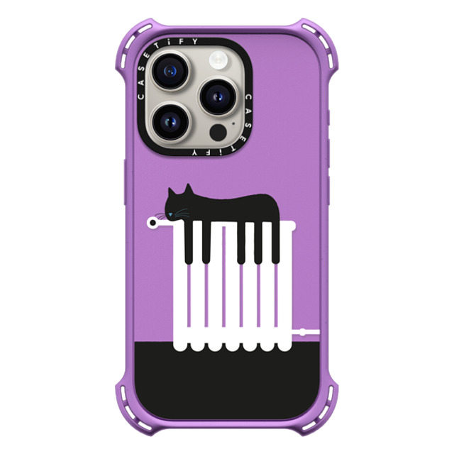 Iconeo x CASETiFY iPhone 15 Pro Case Cat,Monochrome Matte Purple バウンスケース Music cat on the heater Back to School Iconeo x CASETiFY iPhone 15 Pro Case Cat,Monochrome Matte Purple バウンスケース Music cat on the heater Back to School
