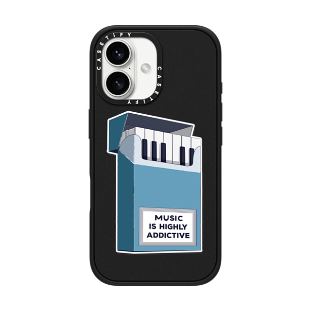 Iconeo x CASETiFY iPhone 16 Case Quote,Surrealism Matte Black Impact Case MagSafe Compatible Music is highly addictive Father's Day Iconeo x CASETiFY iPhone 16 Case Quote,Surrealism Matte Black Impact Case MagSafe Compatible Music is highly addictive Father's Day