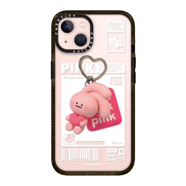 Pink & Ven x CASETiFY iPhone 13 ケース ブラック インパクトケース PINK KEYCHAIN