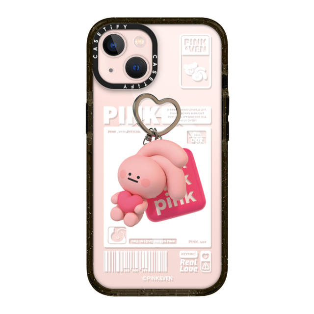 Pink & Ven x CASETiFY iPhone 13 ケース ブラック インパクトケース MagSafe対応 PINK KEYCHAIN