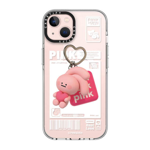 Pink & Ven x CASETiFY iPhone 13 ケース クリア クリア ケース MagSafe対応 PINK KEYCHAIN