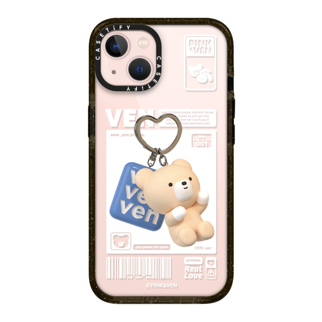 Pink & Ven x CASETiFY iPhone 13 ケース ブラック インパクトケース VEN KEYCHAIN