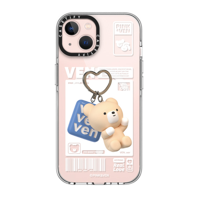 Pink & Ven x CASETiFY iPhone 13 ケース クリア クリア ケース MagSafe対応 VEN KEYCHAIN