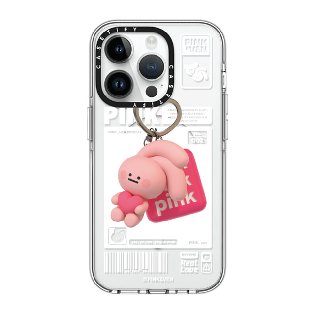 Pink & Ven x CASETiFY iPhone 14 Pro ケース クリア クリア ケース MagSafe対応 PINK KEYCHAIN