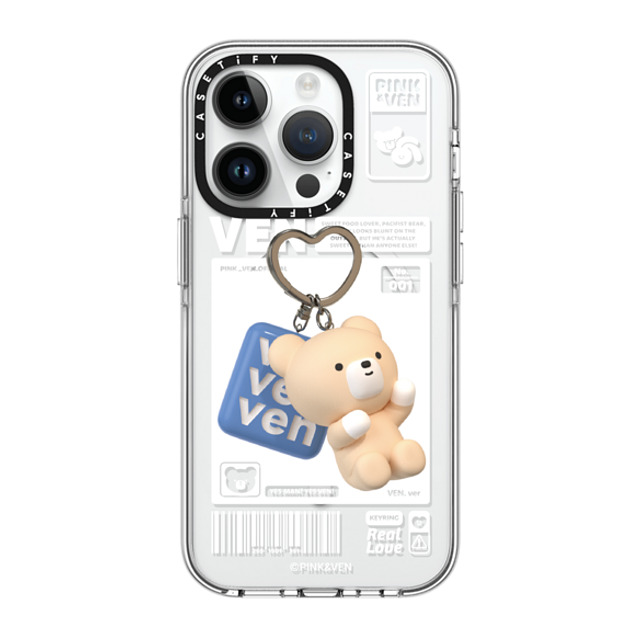 Pink & Ven x CASETiFY iPhone 14 Pro ケース クリア クリア ケース MagSafe対応 VEN KEYCHAIN