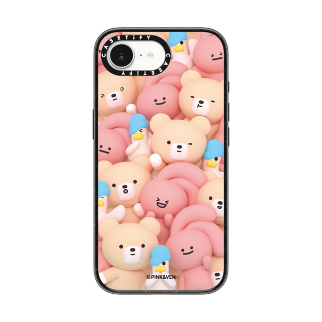 Pink & Ven x CASETiFY iPhone 16e ケース Cartoon,Couple ブラック インパクトケース MagSafe対応 PINK & VEN & HIPPY Back to School Pink & Ven x CASETiFY iPhone 16e ケース Cartoon,Couple ブラック インパクトケース MagSafe対応 PINK & VEN & HIPPY Back to School
