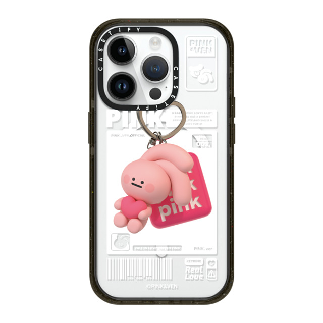 Pink & Ven x CASETiFY iPhone 14 Pro ケース ブラック インパクトケース MagSafe対応 PINK KEYCHAIN