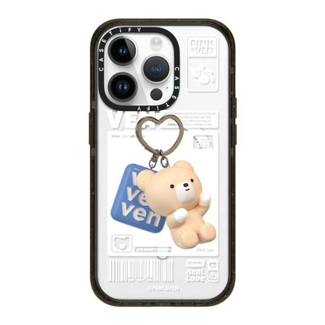 Pink & Ven x CASETiFY iPhone 14 Pro ケース ブラック インパクトケース MagSafe対応 VEN KEYCHAIN