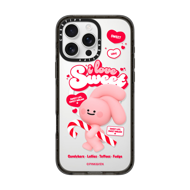 Pink & Ven x CASETiFY iPhone 16 Pro Max Case Cartoon Black Impact Case MagSafe Compatible PINK SWEET Father's Day Pink & Ven x CASETiFY iPhone 16 Pro Max Case Cartoon Black Impact Case MagSafe Compatible PINK SWEET Father's Day