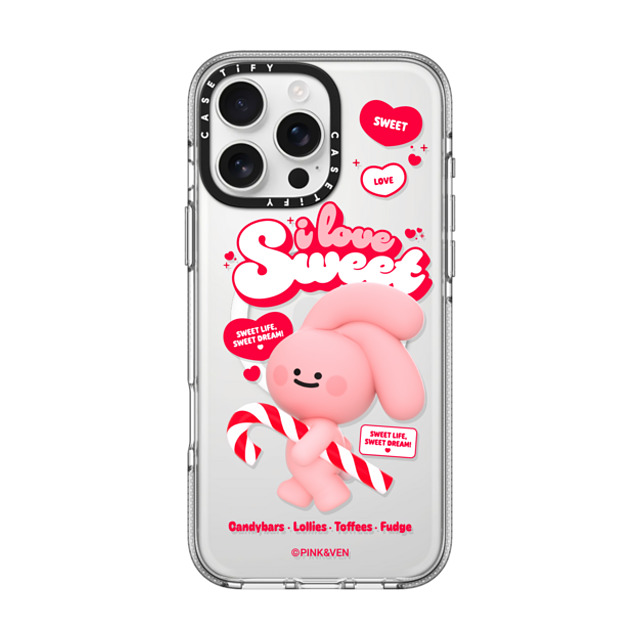 Pink & Ven x CASETiFY iPhone 16 Pro Max Case Cartoon Clear Clear Case MagSafe Compatible PINK SWEET Father's Day Pink & Ven x CASETiFY iPhone 16 Pro Max Case Cartoon Clear Clear Case MagSafe Compatible PINK SWEET Father's Day
