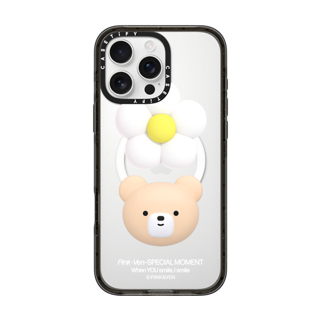 Pink & Ven x CASETiFY iPhone 16 Pro Max Case Bear,Cartoon Black Impact Case MagSafe Compatible VEN FLOWER Mother's Day Pink & Ven x CASETiFY iPhone 16 Pro Max Case Bear,Cartoon Black Impact Case MagSafe Compatible VEN FLOWER Mother's Day