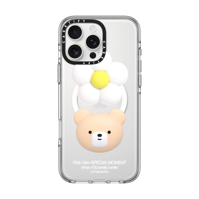 Pink & Ven x CASETiFY iPhone 16 Pro Max Case Bear,Cartoon Clear Clear Case MagSafe Compatible VEN FLOWER Mother's Day Pink & Ven x CASETiFY iPhone 16 Pro Max Case Bear,Cartoon Clear Clear Case MagSafe Compatible VEN FLOWER Mother's Day