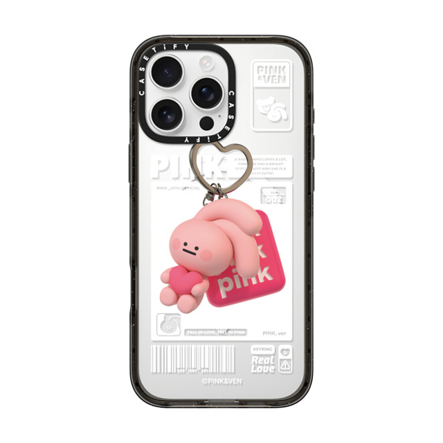 Pink & Ven x CASETiFY iPhone 16 Pro Max ケース ブラック インパクトケース MagSafe対応 PINK KEYCHAIN