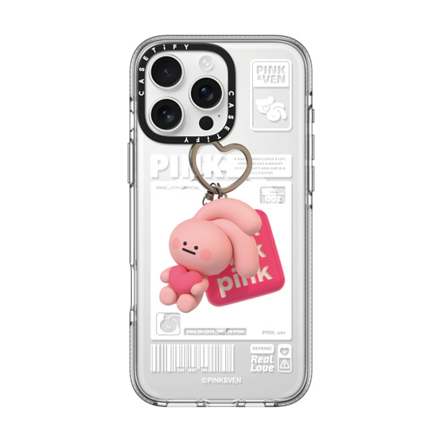 Pink & Ven x CASETiFY iPhone 16 Pro Max ケース クリア クリア ケース MagSafe対応 PINK KEYCHAIN