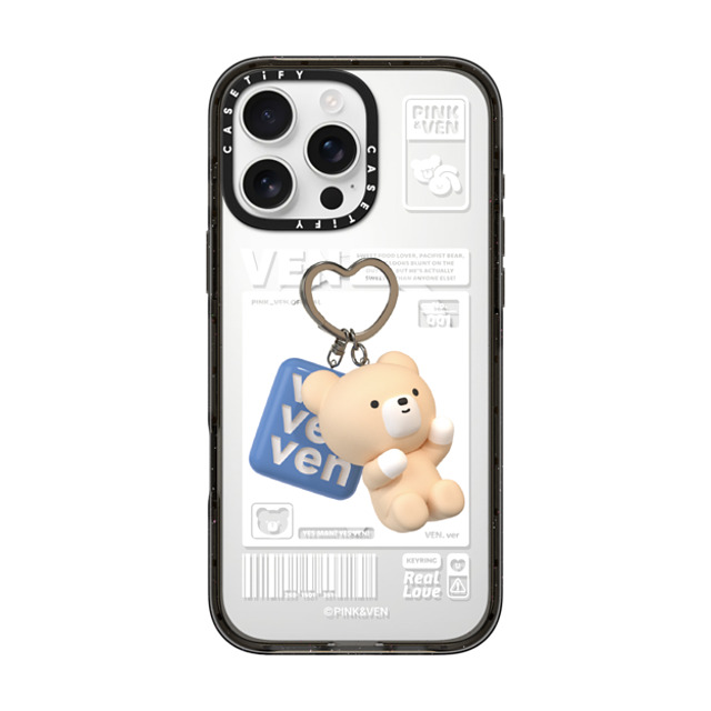 Pink & Ven x CASETiFY iPhone 16 Pro Max ケース ブラック インパクトケース MagSafe対応 VEN KEYCHAIN