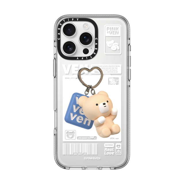 Pink & Ven x CASETiFY iPhone 16 Pro Max ケース クリア クリア ケース MagSafe対応 VEN KEYCHAIN