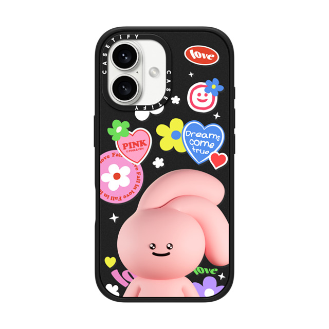 Pink & Ven x CASETiFY iPhone 16 ケース Bunny,Animal マットブラック インパクトケース MagSafe対応 LOVE FANTASY Father's Day Pink & Ven x CASETiFY iPhone 16 ケース Bunny,Animal マットブラック インパクトケース MagSafe対応 LOVE FANTASY Father's Day