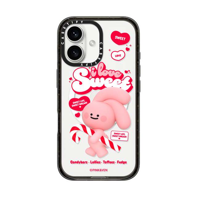 Pink & Ven x CASETiFY iPhone 16 ケース Cartoon ブラック インパクトケース MagSafe対応 PINK SWEET Father's Day Pink & Ven x CASETiFY iPhone 16 ケース Cartoon ブラック インパクトケース MagSafe対応 PINK SWEET Father's Day