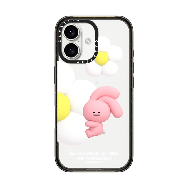 Pink & Ven x CASETiFY iPhone 16 Case Cartoon,Couple Black Impact Case PINK FLOWER Mother's Day Pink & Ven x CASETiFY iPhone 16 Case Cartoon,Couple Black Impact Case PINK FLOWER Mother's Day