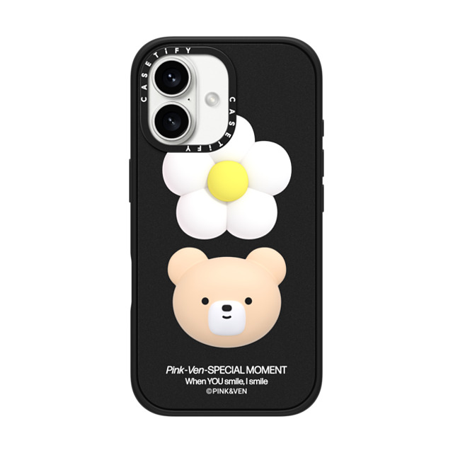 Pink & Ven x CASETiFY iPhone 16 ケース Bear,Cartoon マットブラック インパクトケース MagSafe対応 VEN FLOWER Mother's Day Pink & Ven x CASETiFY iPhone 16 ケース Bear,Cartoon マットブラック インパクトケース MagSafe対応 VEN FLOWER Mother's Day
