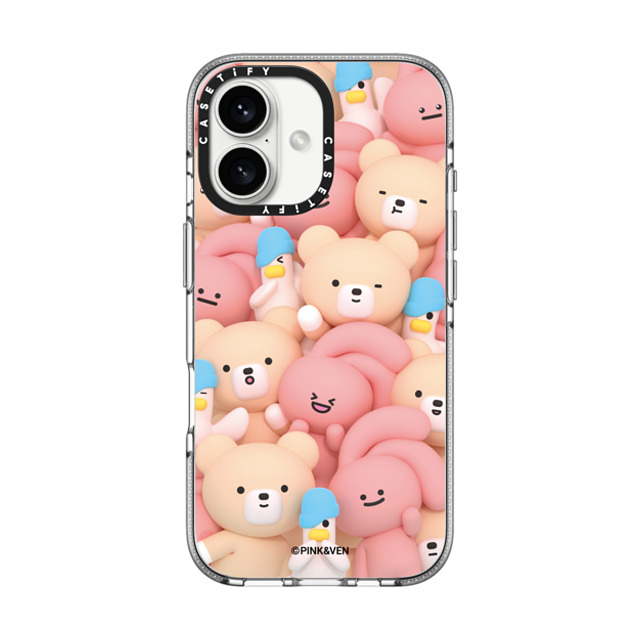 Pink & Ven x CASETiFY iPhone 16 ケース Cartoon,Couple クリア クリア ケース MagSafe対応 PINK & VEN & HIPPY Back to School Pink & Ven x CASETiFY iPhone 16 ケース Cartoon,Couple クリア クリア ケース MagSafe対応 PINK & VEN & HIPPY Back to School