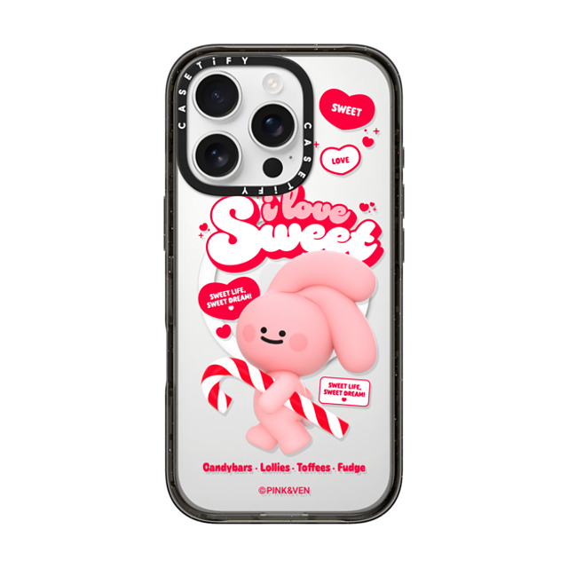Pink & Ven x CASETiFY iPhone 16 Pro ケース Cartoon ブラック インパクトケース MagSafe対応 PINK SWEET Father's Day Pink & Ven x CASETiFY iPhone 16 Pro ケース Cartoon ブラック インパクトケース MagSafe対応 PINK SWEET Father's Day