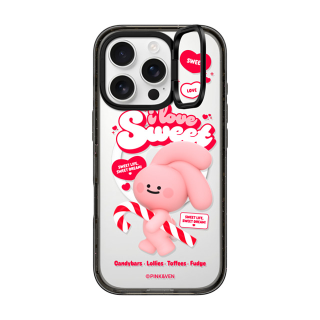 Pink & Ven x CASETiFY iPhone 16 Pro ケース Cartoon ブラック インパクトリングスタンドケース MagSafe対応 PINK SWEET Father's Day Pink & Ven x CASETiFY iPhone 16 Pro ケース Cartoon ブラック インパクトリングスタンドケース MagSafe対応 PINK SWEET Father's Day
