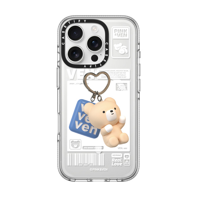 Pink & Ven x CASETiFY iPhone 16 Pro ケース クリア クリア ケース MagSafe対応 VEN KEYCHAIN