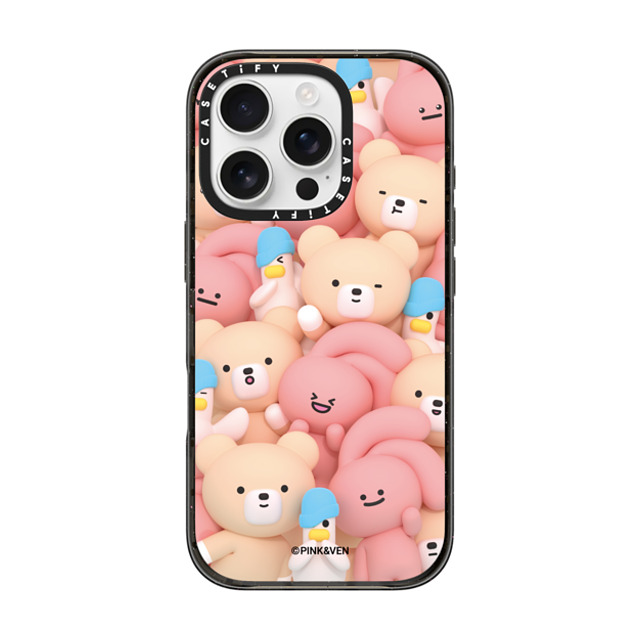 Pink & Ven x CASETiFY iPhone 16 Pro ケース Cartoon,Couple ブラック インパクトケース MagSafe対応 PINK & VEN & HIPPY Back to School Pink & Ven x CASETiFY iPhone 16 Pro ケース Cartoon,Couple ブラック インパクトケース MagSafe対応 PINK & VEN & HIPPY Back to School