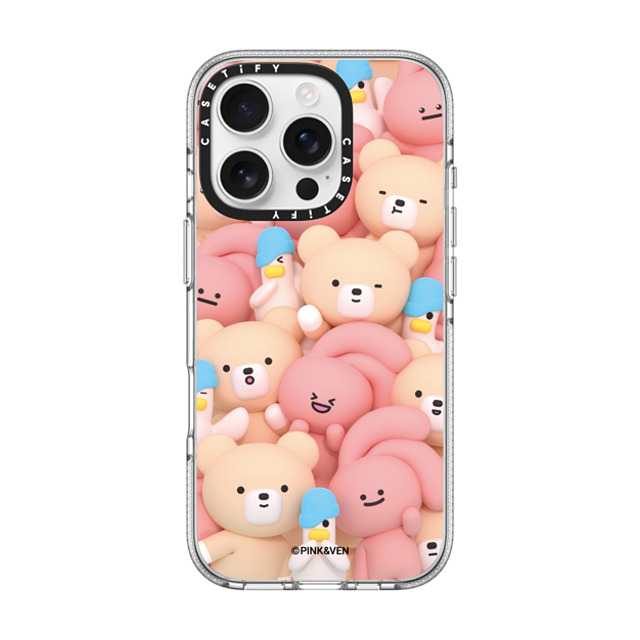 Pink & Ven x CASETiFY iPhone 16 Pro ケース Cartoon,Couple クリア クリア ケース MagSafe対応 PINK & VEN & HIPPY Back to School Pink & Ven x CASETiFY iPhone 16 Pro ケース Cartoon,Couple クリア クリア ケース MagSafe対応 PINK & VEN & HIPPY Back to School