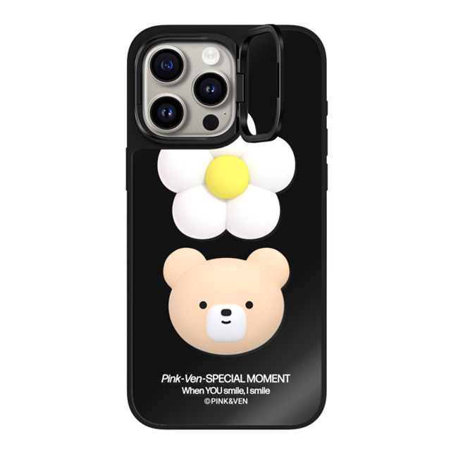 Pink & Ven x CASETiFY iPhone 15 Pro Max Case Bear,Cartoon Black on Black ミラー リングスタンドケース MagSafe対応 VEN FLOWER Mother's Day Pink & Ven x CASETiFY iPhone 15 Pro Max Case Bear,Cartoon Black on Black ミラー リングスタンドケース MagSafe対応 VEN FLOWER Mother's Day