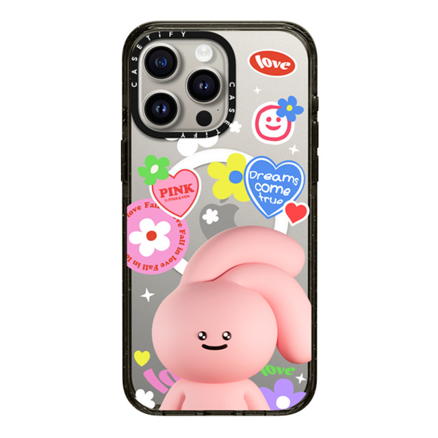 Pink & Ven x CASETiFY iPhone 15 Pro Max ケース Bunny,Animal ブラック インパクトケース MagSafe対応 LOVE FANTASY Father's Day Pink & Ven x CASETiFY iPhone 15 Pro Max ケース Bunny,Animal ブラック インパクトケース MagSafe対応 LOVE FANTASY Father's Day