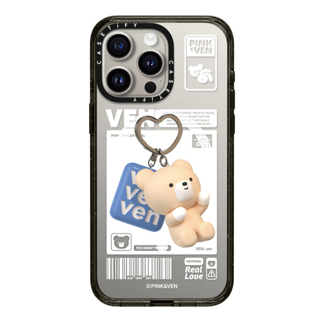 Pink & Ven x CASETiFY iPhone 15 Pro Max ケース ブラック インパクトケース MagSafe対応 VEN KEYCHAIN