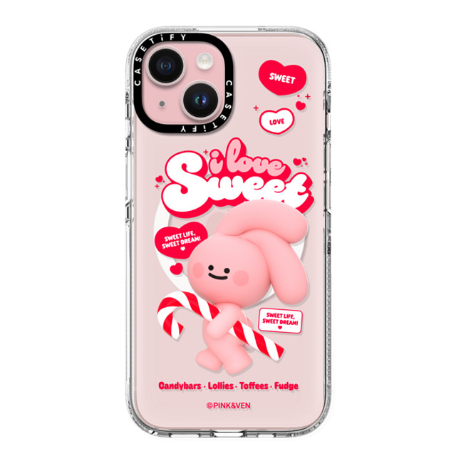 Pink & Ven x CASETiFY iPhone 15 Case Cartoon Clear Clear Case MagSafe Compatible PINK SWEET Father's Day Pink & Ven x CASETiFY iPhone 15 Case Cartoon Clear Clear Case MagSafe Compatible PINK SWEET Father's Day