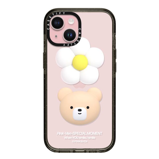 Pink & Ven x CASETiFY iPhone 15 Case Bear,Cartoon Black Impact Case VEN FLOWER Mother's Day Pink & Ven x CASETiFY iPhone 15 Case Bear,Cartoon Black Impact Case VEN FLOWER Mother's Day