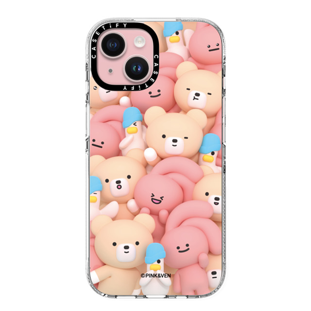 Pink & Ven x CASETiFY iPhone 15 ケース Cartoon,Couple クリア クリア ケース MagSafe対応 PINK & VEN & HIPPY Back to School Pink & Ven x CASETiFY iPhone 15 ケース Cartoon,Couple クリア クリア ケース MagSafe対応 PINK & VEN & HIPPY Back to School