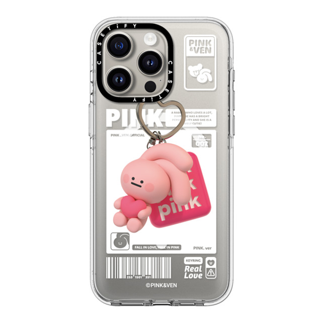 Pink & Ven x CASETiFY iPhone 15 Pro Max ケース クリア クリア ケース MagSafe対応 PINK KEYCHAIN