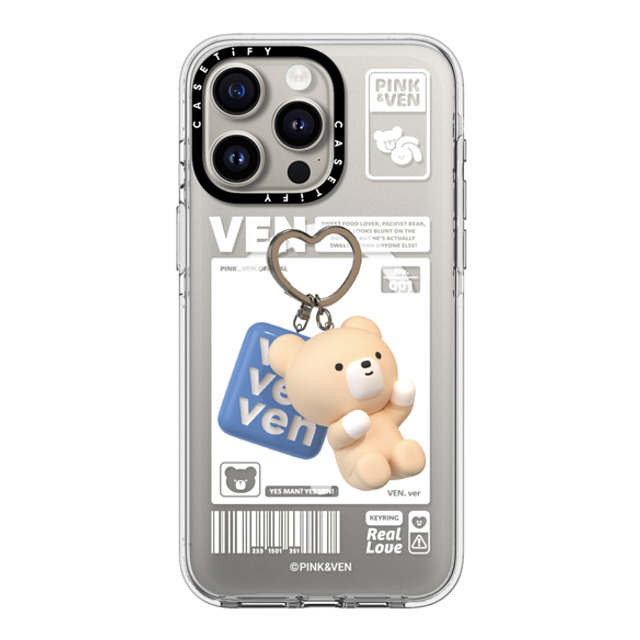 Pink & Ven x CASETiFY iPhone 15 Pro Max ケース クリア クリア ケース MagSafe対応 VEN KEYCHAIN