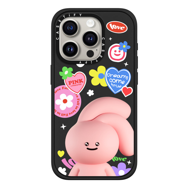 Pink & Ven x CASETiFY iPhone 15 Pro Case Bunny,Animal Matte Black Impact Case MagSafe Compatible LOVE FANTASY Father's Day Pink & Ven x CASETiFY iPhone 15 Pro Case Bunny,Animal Matte Black Impact Case MagSafe Compatible LOVE FANTASY Father's Day