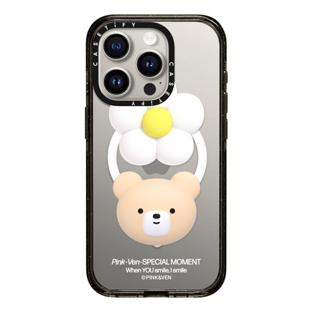 Pink & Ven x CASETiFY iPhone 15 Pro ケース Bear,Cartoon ブラック インパクトケース MagSafe対応 VEN FLOWER Mother's Day Pink & Ven x CASETiFY iPhone 15 Pro ケース Bear,Cartoon ブラック インパクトケース MagSafe対応 VEN FLOWER Mother's Day