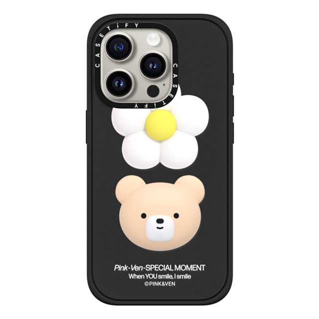 Pink & Ven x CASETiFY iPhone 15 Pro Case Bear,Cartoon マットブラック Impact Case MagSafe Compatible VEN FLOWER Mother's Day Pink & Ven x CASETiFY iPhone 15 Pro Case Bear,Cartoon マットブラック Impact Case MagSafe Compatible VEN FLOWER Mother's Day