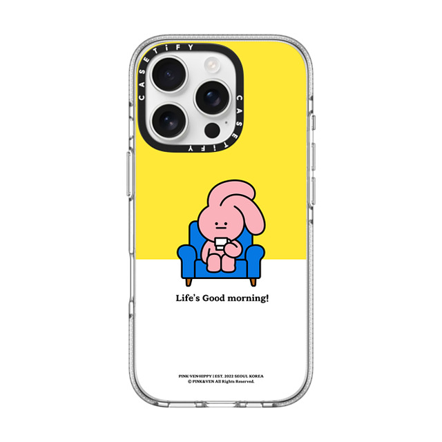 Pink & Ven x CASETiFY iPhone 16 Pro ケース Bunny,Cartoon クリア クリア ケース MagSafe対応 PINK & VEN Good Morning Back to School Pink & Ven x CASETiFY iPhone 16 Pro ケース Bunny,Cartoon クリア クリア ケース MagSafe対応 PINK & VEN Good Morning Back to School