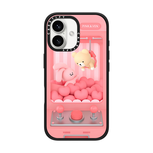 Pink & Ven x CASETiFY iPhone 16 Case Heart,Bunny Matte Black Impact Case MagSafe Compatible PINK & VEN Love Catcher Father's Day Pink & Ven x CASETiFY iPhone 16 Case Heart,Bunny Matte Black Impact Case MagSafe Compatible PINK & VEN Love Catcher Father's Day